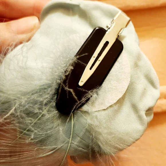 Satin flower hair clip fascinator - Picture 4 of 4